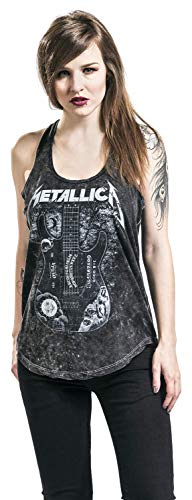 Metallica Ouija Guitar Mujer Top Negro S, 100% algodón, Regular