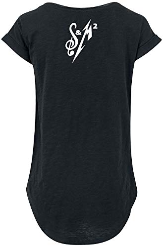Metallica S&M2 Skull Tux Mujer Camiseta Negro S, 100% algodón, Ancho
