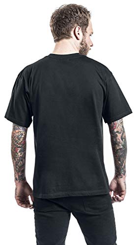 Metallica Textured Logo Hombre Camiseta Negro L, 100% algodón, Regular