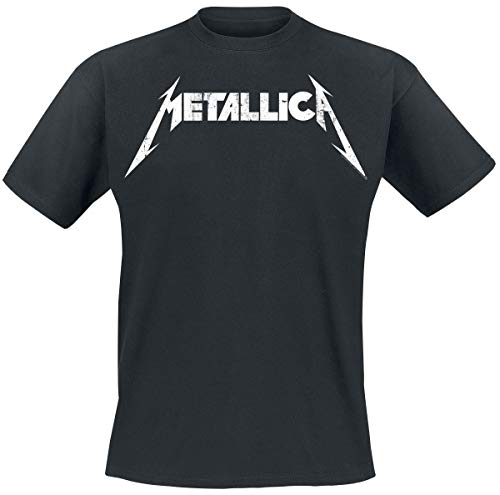 Metallica Textured Logo Hombre Camiseta Negro S, 100% algodón, Regular