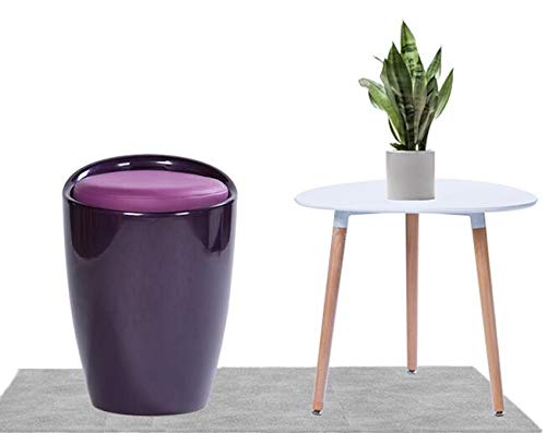 MGKMG Ronda De Almacenamiento De Las Heces De Plástico, Resistente Duradero Multifunción Rellenado Suave del Pie De Heces para Barra, Restaurante,Sapphire