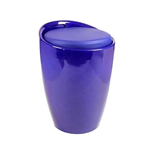 MGKMG Ronda De Almacenamiento De Las Heces De Plástico, Resistente Duradero Multifunción Rellenado Suave del Pie De Heces para Barra, Restaurante,Sapphire