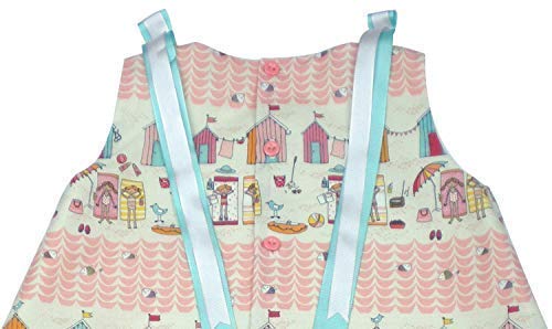 MI HIJA Y YO Vestido y Cubre Pañal de Popelín y Vichy Modelo Jesusín para Bebé (de 1 a 6 Meses) - Hecho a Mano - Colección Terramar - Presentación de Regalo