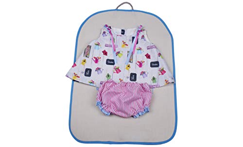 MI HIJA Y YO Vestido y Cubre Pañal de Popelín y Vichy Modelo Jesusín para Bebé (de 1 a 6 Meses) - Hecho a Mano - Colección Terramar - Presentación de Regalo