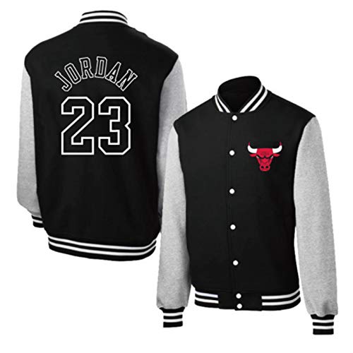Michael Jordan - Chaqueta de baloncesto para hombre, diseño de Chicago Bulls 23 # Red Basketball Jerseys Baseball Shirt, manga larga retro baloncesto sudadera (S-XXXL)