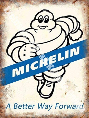Michelin 171 , A BETTER Via DELANTERO, neumáticos llantas, Clásico Coches GARAJE, funcionamiento GOMA Man, METAL / CARTEL para pared de acero - 9 x 6.5 cm (Magnet)