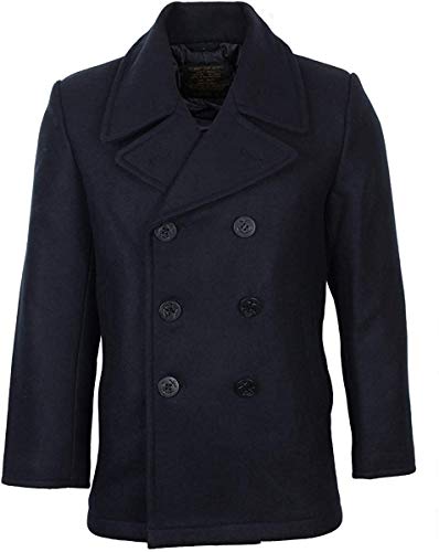 Mil-Tec Us Navy Pea Coat Chaqueta Armada, Hombre, Azul Oscuro, Large