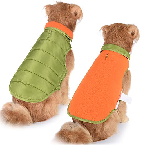 Mile High Life | Chaleco Reversible para Perro a Prueba de Viento | Abrigo de Invierno para Perro a Prueba de Agua | Forro Polar con tamaño de Pecho Ajustable | Paso fácil en el Cierre