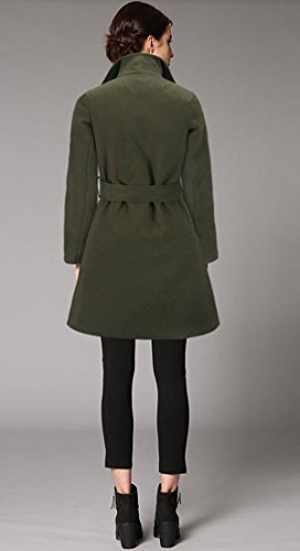 Minetom Mujer Chaquetas Elegantes Clásico Manga Larga Solapa Cinturón Abrigo Talla Grande Trench Coat Slim Fit Cardigan Outwear Blazer A Verde ES 40