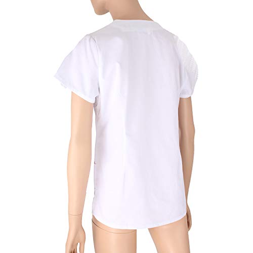 MISEMIYA - Casaca Mujer Mangas Cortas Uniforme Laboral CLINICA Estética Limpieza Veterinaria SANIDAD Dentista HOSTELERÍA Ref.707 - S, Blanco