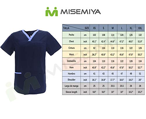 MISEMIYA - Casaca Unisex MÉDICO Enfermera Uniforme Limpieza Laboral ESTÉTICA Dentista Veterinaria Sanitario HOSTELERÍA - Ref.G713 - XXL, Azul Claro
