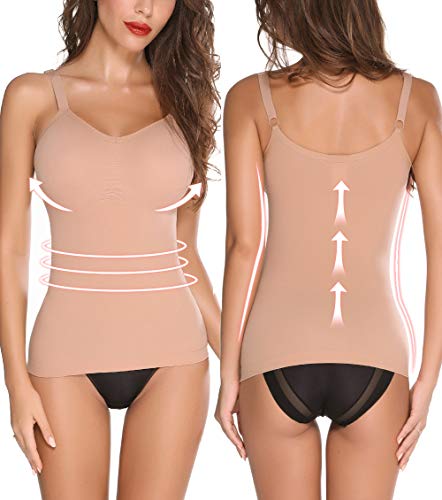MISS MOLY Camiseta Moldeadora de Mujeres Interior Camisolas Básica sin Mangas de Tirantes Spaghetti Ajustable Fajas Reductoras Adelgazante Chaleco sin Costuras Body Reductor