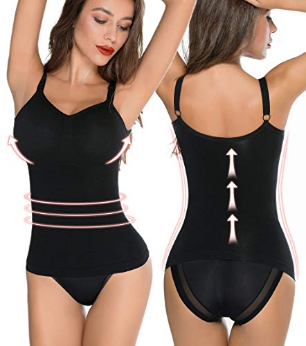 MISS MOLY Camiseta Moldeadora de Mujeres Interior Camisolas Básica sin Mangas de Tirantes Spaghetti Ajustable Fajas Reductoras Adelgazante Chaleco sin Costuras Body Reductor