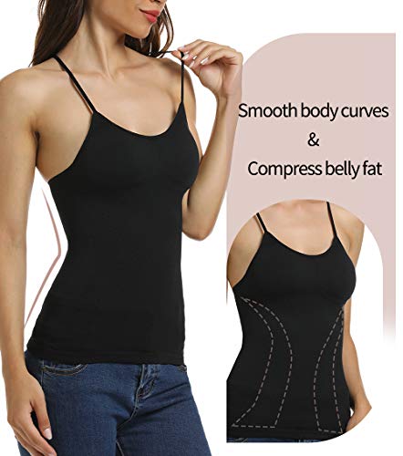 MISS MOLY Camiseta Moldeadora Mujer Tirantes Faja Reductora Adelgazante Chaleco sin Mangas Ropa Interior Camisola de Compresión Invisible Shapewear Cómodo y Ligero, Estilo Casual