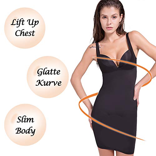 MISS MOLY Combinación Moldeadora Braguitas Moldeadoras Faja Falda Shapewear Moldeador Antideslizante Under Bust Control Dress Vestido Moldeador Corporal sin Costuras