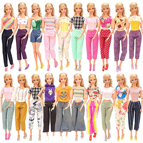 Miunana 5X Vestidos de Noche Casual Ropas con Camiseta y Pantalones Estilo Aleatorio como Regalo para 11.5 Pulgadas 28 - 30 cm Muñeca - CE Certificado