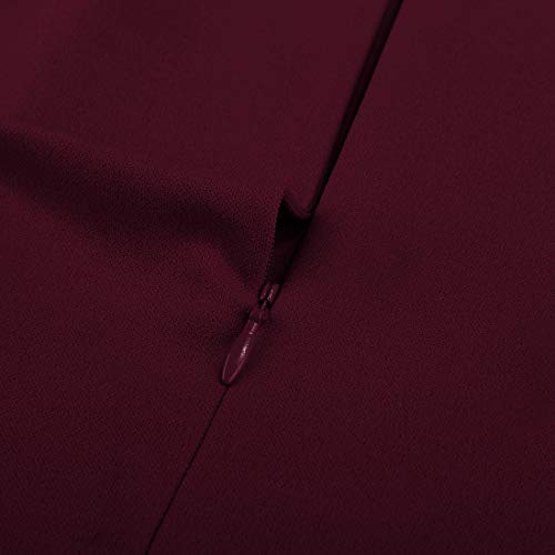 Miusol Casual Slim Fit Coctel Vestido de Lápiz para Mujer Borgoña Medium