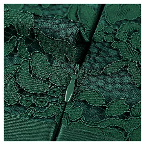 Miusol Encaje Gasa Alto Bajo Noche Vestido Largo para Mujer Verde Small