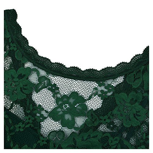 Miusol Vintage 1940s Encaje Fiesta Vestidos para Mujer Verde Small