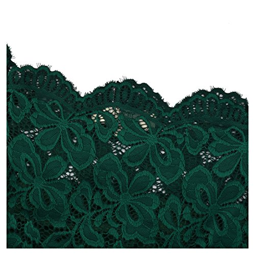 Miusol Vintage Encaje Completo Cóctel Vestidos para Mujer Verde X-Small
