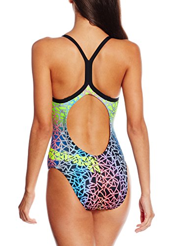 Miws Trencadis Bañador de Natación, Mujer, Multicolor (Azul/Verde/Amarillo), XXS