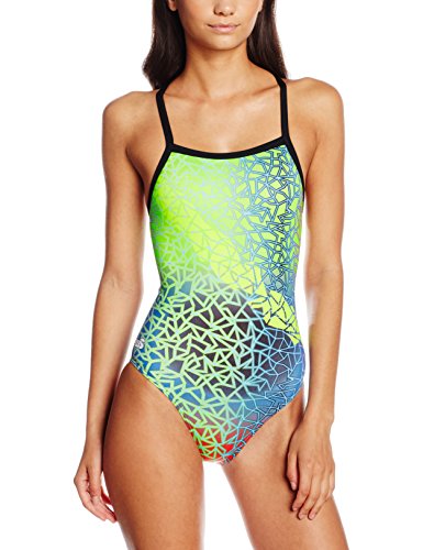 Miws Trencadis Bañador de Natación, Mujer, Multicolor (Azul/Verde/Amarillo), XXS