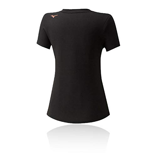 Mizuno Camiseta Athletic RB para Mujer, Mujer, Camiseta, K2GA0702, Negro, M
