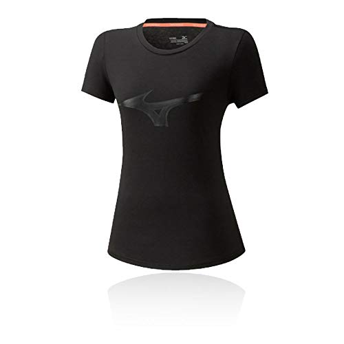 Mizuno Camiseta Athletic RB para Mujer, Mujer, Camiseta, K2GA0702, Negro, M