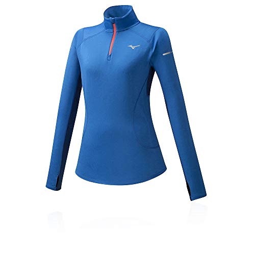 Mizuno Warmalite Hz - Camiseta de Manga Larga para Mujer, Mujer, Camisa Manga Larga, J2GC0711, Azul Princesa, S