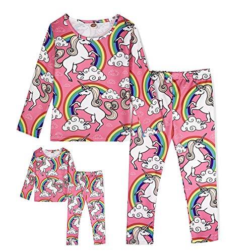 ModaIOO Juego de pijama para muñecas y niñas a juego (8030, Uni2.Rosa, 100)