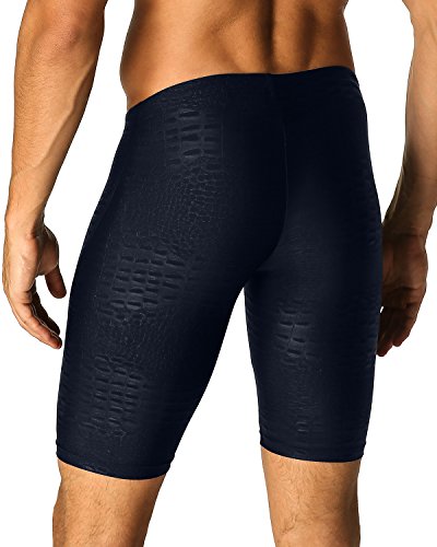 MODCHOK Hombre Bañador de Competición Jammer Boxer para Natación Trajes de Baño Negro1 S(EU)