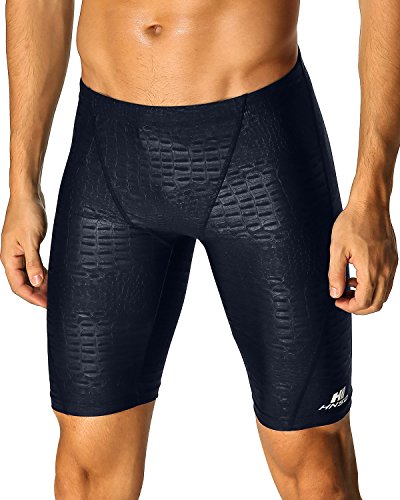 MODCHOK Hombre Bañador de Competición Jammer Boxer para Natación Trajes de Baño Negro1 S(EU)