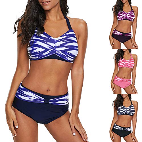MoGist Traje de baño Ropa De Baño Bañador Playa Mujer Natacion Secado rápido Pieza Talla Grande Bikini Atan para Arriba Cintura Alta Negro 5XL