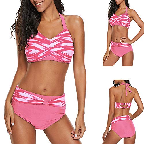 MoGist Traje de baño Ropa De Baño Bañador Playa Mujer Natacion Secado rápido Pieza Talla Grande Bikini Atan para Arriba Cintura Alta Negro 5XL