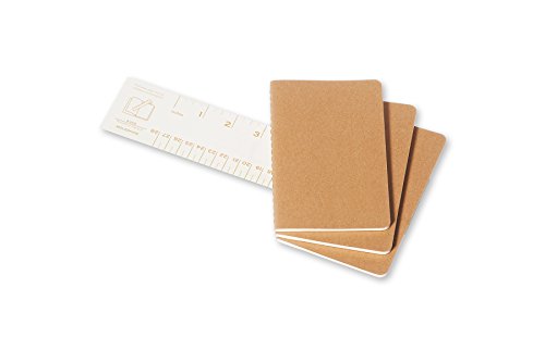 Moleskine - Cahier Journal Cuaderno de Notas, Set de 3 Cuadernos con Páginas, Tapa de Cartón y Cosido de Algodón Visible, Color Marròn Kraft