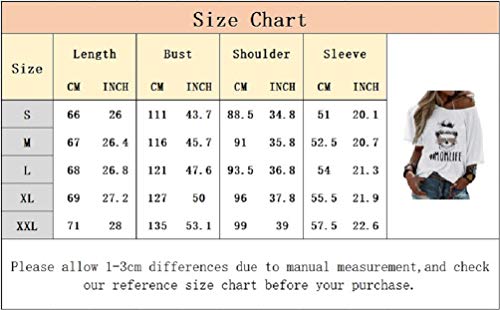 Mom Life - Camiseta para mujer con diseño de calavera y leopardo, con hombros descubiertos Blanco L