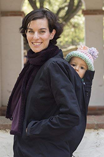 Momawo | Abrigo de Porteo y Maternidad 4 en 1 con Capucha Extraíble, Adaptable y Impermeable, Color Negro, L