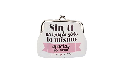 Monedero Frases"GRACIAS POR VENIR" (Precio Unitario) - Monederos con Frases Divertidas para Bodas, Bautizos y Comuniones. Monederitos y Carteras Originales Baratos para Recuerdos y Detalles