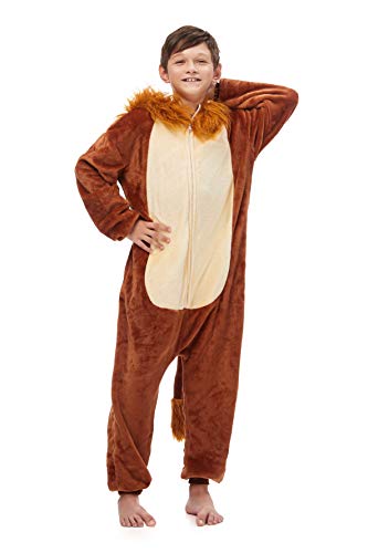 Mono Animal de una Pieza de Dibujos Animados Pijamas de Franela de otoño e Invierno para niños Mono Triangular de Dinosaurio dragón león Mono Casual (130 cm de Alto (47-51 Pulgadas), LTY10)