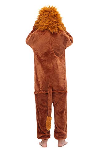 Mono Animal de una Pieza de Dibujos Animados Pijamas de Franela de otoño e Invierno para niños Mono Triangular de Dinosaurio dragón león Mono Casual (130 cm de Alto (47-51 Pulgadas), LTY10)