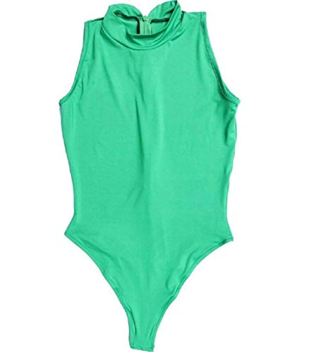 Mono De Las Mujeres Color Sólido Traje Casual Una Mode De Marca Pieza Estiramiento Moda Básico Leotard Mono Tops Moda De Verano Ropa De Traje De Ballet (Color : Blau, Size : L)