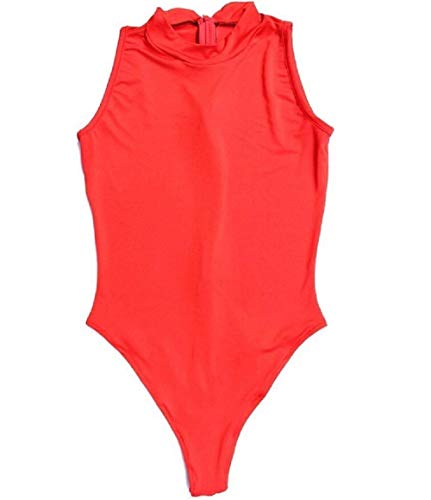 Mono De Las Mujeres Color Sólido Traje Casual Una Mode De Marca Pieza Estiramiento Moda Básico Leotard Mono Tops Moda De Verano Ropa De Traje De Ballet (Color : Blau, Size : L)