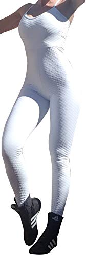 Mono Enterizo Brocado Deportivo Brasil de Mujer. Leggins Completo Deportivo. (Brocado Blanco New) - S