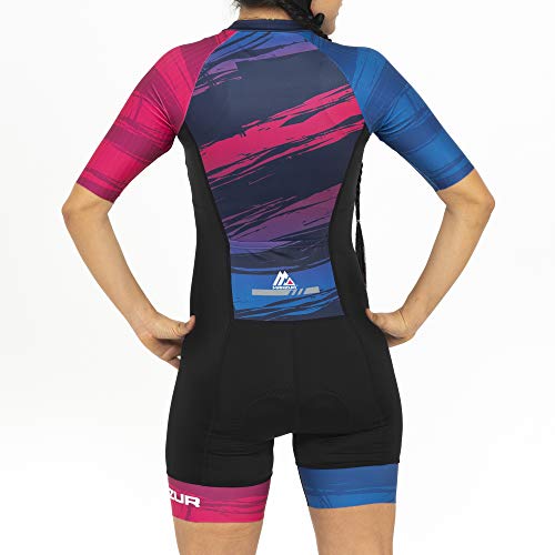 Mono - Enterizo Deportivo // Tejido Italiano Especializado en Aerodinámica Deportiva // Tecnología Última Generación SANITAZED // Badana Coolmax con tecnología X-Static (Line 805 MUJER, S)