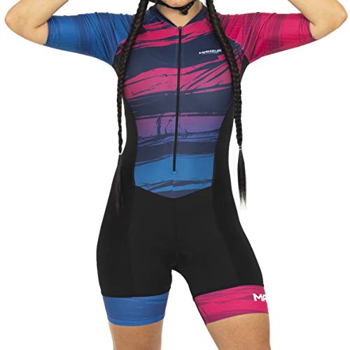 Mono - Enterizo Deportivo // Tejido Italiano Especializado en Aerodinámica Deportiva // Tecnología Última Generación SANITAZED // Badana Coolmax con tecnología X-Static (Line 805 MUJER, S)