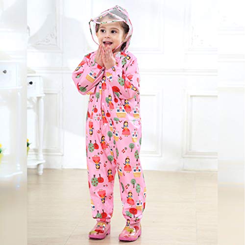 Mono Impermeable Niño - Chaqueta con Capucha Traje de Lluvia Niña Chubasquero Pantalones Poncho de Manga Larga