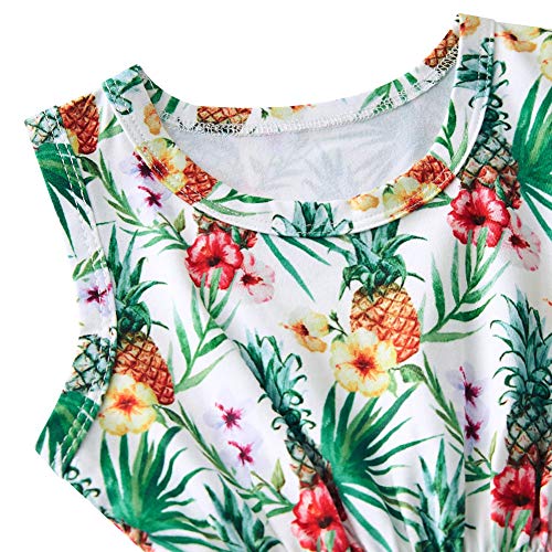 Mono para bebé pequeño Mono con Estampado de Flores de Color y piña para bebés Body de Cuello Redondo con Borla Verano Diario 0-3 Meses