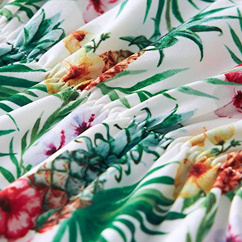 Mono para bebé pequeño Mono con Estampado de Flores de Color y piña para bebés Body de Cuello Redondo con Borla Verano Diario 0-3 Meses