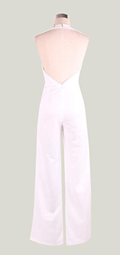 Monos De Vestir Mujer Fiesta Largos Pantalones Anchos Elegantes Sin Mangas V Cuello Hombro Descubierto Espalda Descubierta Moda Coctel Fiesta Mono Largo Jumpsuits
