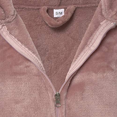 Montse Interiors Bata o Albornoz Mujer Coralina Tacto Seda o Visón Homewear con Capucha (Bata Coral Rosa Palo, L/XL)